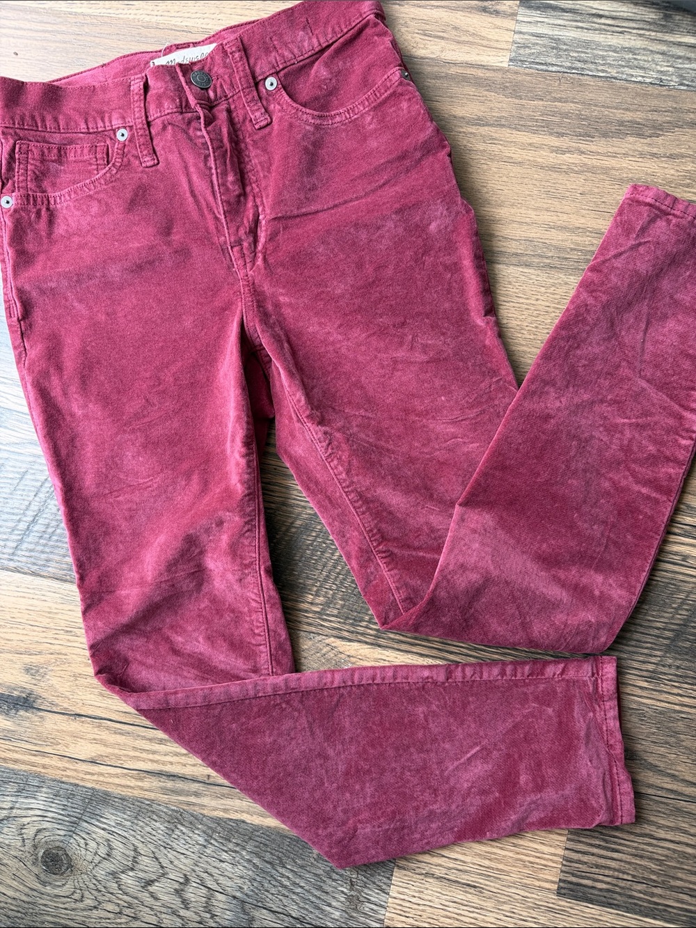 Madewell High rise skinny velvet jeans 25p